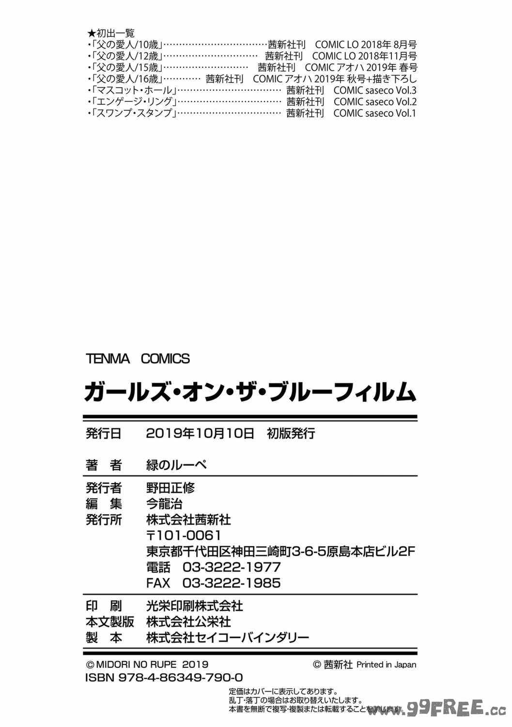 [緑のルーペ] ガールズ・オン・ザ・ブルーフィルム